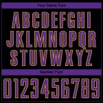 Personalized Soccer Jersey with Custom Name & Number - Black Purple Gold Pinstripe Fade Fashion Uniform Personalized Black