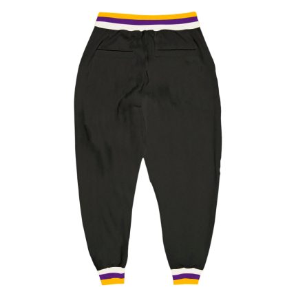 Personalized Sports Pants in Black Purple and Gold - Custom Activewear Trousers Personalized Black Purple-Gold Sports Pants