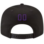 Personalized Adjustable Snapback Hat Black Purple Gold Stitched Design Personalized Black Purple-Gold Stitched Adjustable