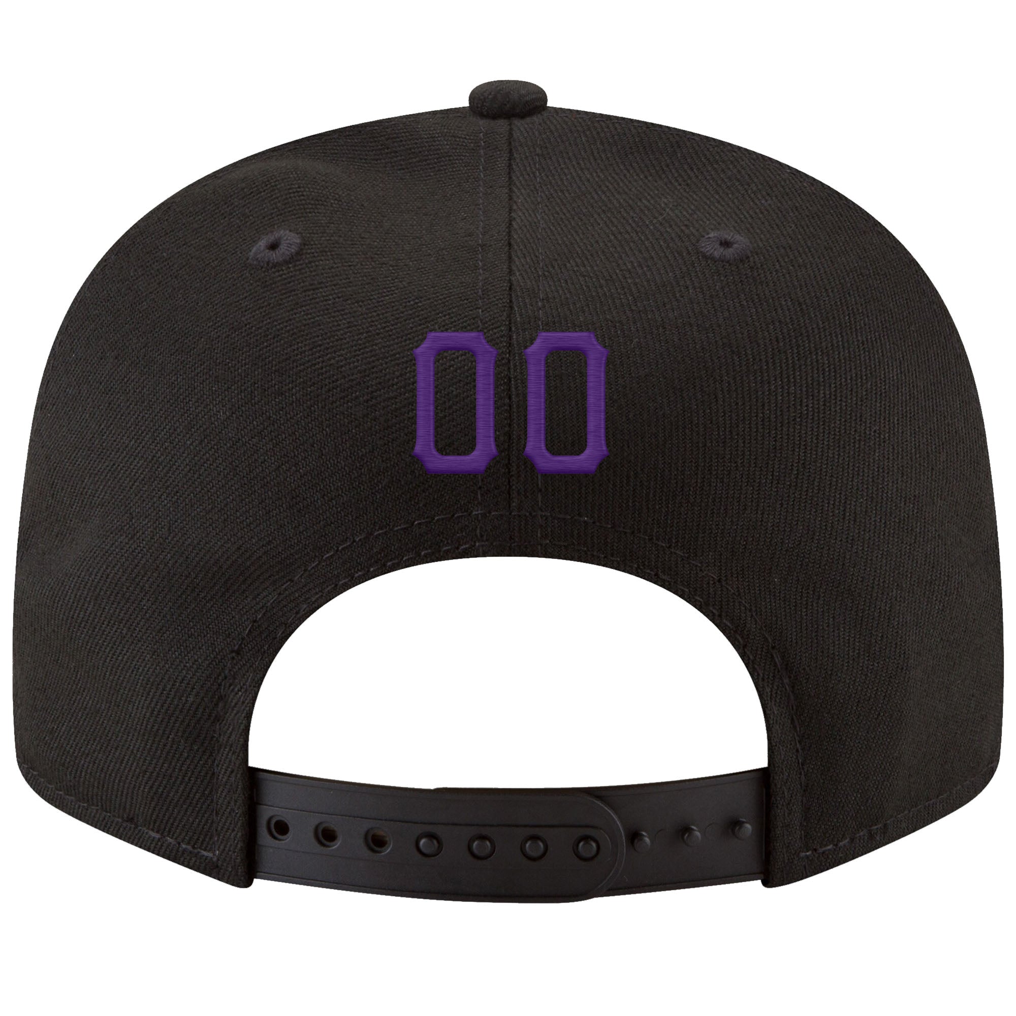 Personalized Black Purple-Gold Stitched Adjustable Snapback Hat Team Custom Name and Number Custom Name Number Snapback Hat Adjustable Black Purple Gold Stitched Personalized Team Cap Personalized Black Purple-Gold - Image 3