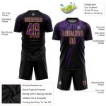 Custom Black Purple Gold Soccer Jersey - Personalized Sublimation Uniform Personalized Black Purple-Gold Sublimation Soccer