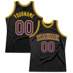 Custom Black Purple-Gold Throwback Basketball Jersey for Men and Women Personalized Black Purple-Gold Throwback Basketball