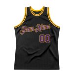 Custom Black Purple Gold Throwback Basketball Jersey - Personalized Design Personalized Black Purple-Gold Throwback Basketball