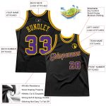 Custom Black Purple Gold Throwback Basketball Jersey - Personalized Design Personalized Black Purple-Gold Throwback Basketball