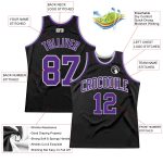Custom Name and Number Basketball Jersey - Personalized Black Purple-Gray Authentic Throwback Personalized Black Purple-Gray