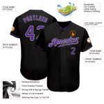 Personalized Black Purple Gray Baseball Jersey for Men and Women Personalized Black Purple-Gray Baseball Jersey
