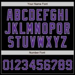 Personalized Black Purple Gray Baseball Jersey for Men and Women Personalized Black Purple-Gray Baseball Jersey