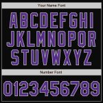 Personalized Varsity Letterman Two Tone Jacket - Black Purple Gray Bomber Full-Snap Personalized Black Purple-Gray Bomber