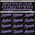 Personalized Varsity Letterman Two Tone Jacket - Black Purple Gray Bomber Full-Snap Personalized Black Purple-Gray Bomber