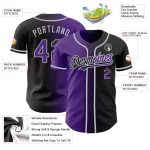 Personalized Gradient Black Purple Gray Baseball Jersey for Fashion Enthusiasts Personalized Black Purple-Gray Gradient Fashion