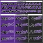 Personalized Unisex Softball Jersey Black Purple-Gray Gradient Two-Button Stylish Design Personalized Black Purple-Gray Gradient