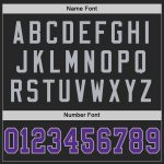 Personalized Black Purple Gray Mesh Football Jersey - Custom Throwback Style Personalized Black Purple-Gray Mesh Throwback