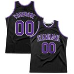 Personalized Basketball Jersey - Black Purple Gray Throwback Design Personalized Black Purple-Gray Throwback Basketball Jersey