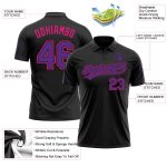 Personalized Performance Vapor Golf Polo Shirt in Black, Purple, Hot Pink Personalized Black Purple-Hot Pink Performance