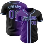 Custom Gradient Baseball Jersey - Personalized Black Purple Light Blue with Name and Number Personalized Black Purple-Light