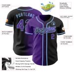 Custom Gradient Baseball Jersey - Personalized Black Purple Light Blue with Name and Number Personalized Black Purple-Light