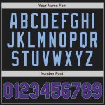 Custom Name and Number Personalized Black Purple Light Blue Baseball Jersey Authentic Raglan Sleeves Personalized Black Purple-Light