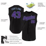 Custom Personalized Black Purple-Light Blue Baseball Jersey with Name and Number - Authentic Sleeveless Team Apparel Personalized