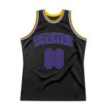 Customizable Basketball Jersey - Personalized Black Purple-Light Blue Authentic Throwback with Custom Name & Number Personalized