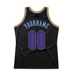 Customizable Basketball Jersey - Personalized Black Purple-Light Blue Authentic Throwback with Custom Name & Number Personalized