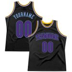 Customizable Basketball Jersey - Personalized Black Purple-Light Blue Authentic Throwback with Custom Name & Number Personalized