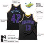Customizable Basketball Jersey - Personalized Black Purple-Light Blue Authentic Throwback with Custom Name & Number Personalized