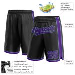 Personalized Black and Light Blue Purple Basketball Shorts for Men and Women Personalized Black Purple-Light Blue Basketball