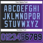 Custom Name and Number Softball Jersey Unisex Gradient Black Purple Light Blue Fashion Two-Button Personalized Black Purple-Light