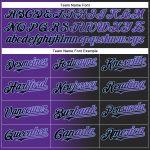 Custom Name and Number Softball Jersey Unisex Gradient Black Purple Light Blue Fashion Two-Button Personalized Black Purple-Light