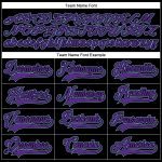 Custom Name and Number Personalized Hockey Jersey - Black Purple Light Blue Lace Neck Personalized Black Purple-Light Blue