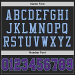 Custom Personalized Authentic Football Jersey - Black Purple Light Blue Mesh with Custom Name and Number Personalized Black