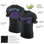 Personalized Performance T-Shirt - Black Purple Light Blue Color Personalized Black Purple-Light Blue Performance T-Shirt