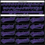 Custom Team Name Number Black Purple Light Blue Performance Golf Polo Shirt Personalized Black Purple-Light Blue Performance