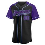 Personalized Baseball Jersey Black Purple Light Blue Raglan Sleeves Personalized Black Purple-Light Blue Raglan Sleeves Baseball
