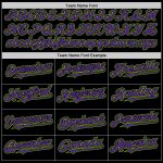 Custom Name Number Two Tone Hoodie Jacket - Black Purple Neon Green Bomber Varsity Letterman Full-Snap for Teams Personalized
