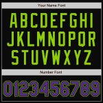 Personalized Two Tone Bomber Varsity Letterman Jacket Black Purple Neon Green Full-Snap Personalized Black Purple-Neon Green