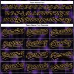Personalized 3D Halftone Dots Baseball Jersey in Black, Purple, and Old Gold Personalized Black Purple-Old Gold 3D Halftone