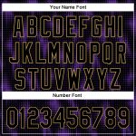 Personalized 3D Halftone Dots Baseball Jersey in Black, Purple, and Old Gold Personalized Black Purple-Old Gold 3D Halftone