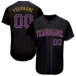 Custom Name and Number Baseball Jersey in Black Purple and Old Gold - Authentic Drift Fashion Team Gear Personalized Black