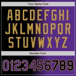 Personalized Gradient Bomber Jacket Black Purple Gold Full-Snap Varsity Letterman Personalized Black Purple-Old Gold Bomber
