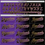 Personalized Gradient Bomber Jacket Black Purple Gold Full-Snap Varsity Letterman Personalized Black Purple-Old Gold Bomber