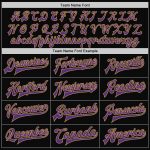 Personalized Varsity Letterman Two Tone Bomber Jacket Black Purple Old Gold Full-Snap Personalized Black Purple-Old Gold