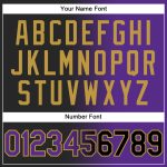 Personalized Black Purple Gold Gradient Softball Jersey Unisex Two-Button Fashion Personalized Black Purple-Old Gold Gradient