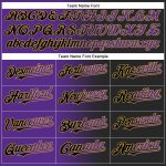 Personalized Black Purple Gold Gradient Softball Jersey Unisex Two-Button Fashion Personalized Black Purple-Old Gold Gradient