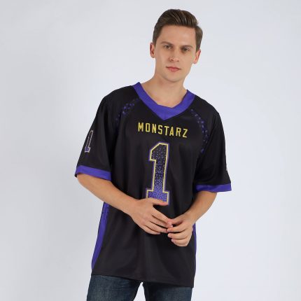 Personalized Black Purple Old Gold Drift Fashion Football Jersey for Men Personalized Black Purple-Old Gold Mesh Drift Fashion