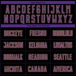 Personalized Soccer Uniform Jersey - Black Purple Old Gold Pinstripe Fade Design Personalized Black Purple-Old Gold Pinstripe