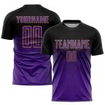 Personalized Soccer Jersey - Black Purple Old Gold Sublimation Uniform Personalized Black Purple-Old Gold Sublimation Soccer