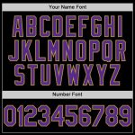 Personalized Unisex Softball Jersey in Black Purple and Old Gold - Two-Button Style Personalized Black Purple-Old Gold Two-Button