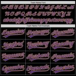 Personalized Unisex Softball Jersey in Black Purple and Old Gold - Two-Button Style Personalized Black Purple-Old Gold Two-Button
