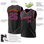 Custom Authentic Basketball Jersey with Personalized Name & Number - Black Purple Orange Throwback Design Personalized Black